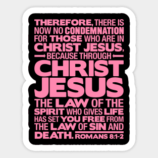 Romans 8:1-2 Christ Jesus Sticker